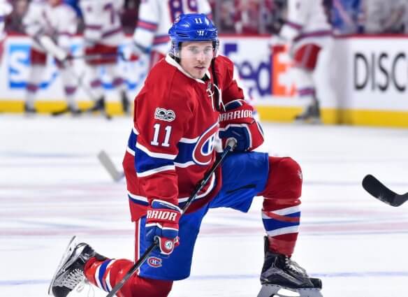 Brendan Gallagher na rozgrzewce Montrealu