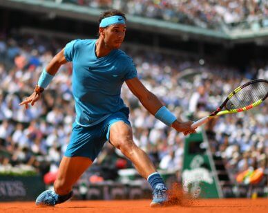 Rafael Nadal na mączce.